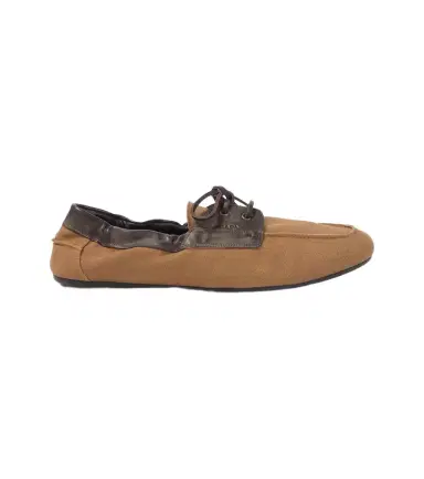 Prada Shuffle leather-trimmed canvas boat shoes | Thumbnail 1