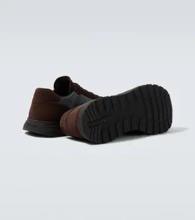 Prada Suede-trimmed sneakers | Thumbnail 3