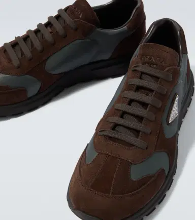 Prada Suede-trimmed sneakers | Thumbnail 6