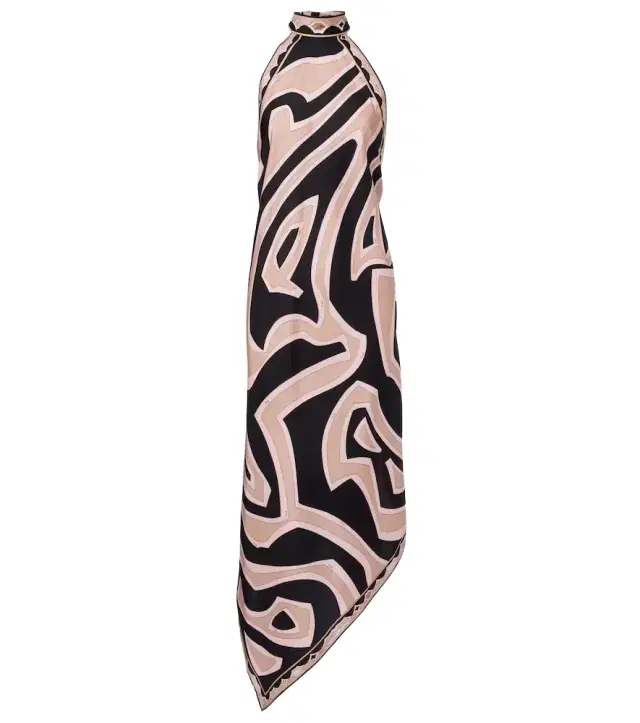 Labirinto halterneck silk twill midi dress
