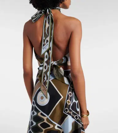 PUCCI Occhi halterneck open-back silk twill top | Thumbnail 3 PUCCI Occhi halterneck open-back silk twill top | Thumbnail 3