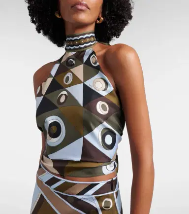 PUCCI Occhi halterneck open-back silk twill top | Thumbnail 4 PUCCI Occhi halterneck open-back silk twill top | Thumbnail 4