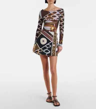 Pucci Vivara virgin wool canvas wrap skirt | Thumbnail 5