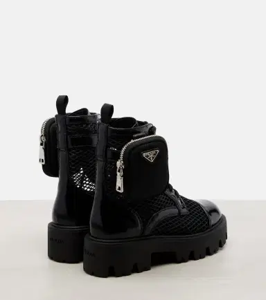 Prada Leather-trimmed mesh combat boots | Thumbnail 2 Prada Leather-trimmed mesh combat boots | Thumbnail 2