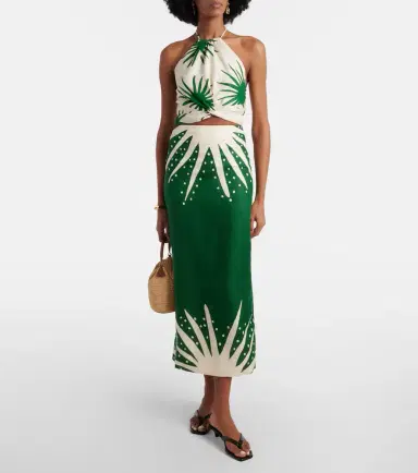 Cala de la Cruz Lodi printed halterneck linen crop top | Thumbnail 2 Cala de la Cruz Lodi printed halterneck linen crop top | Thumbnail 2