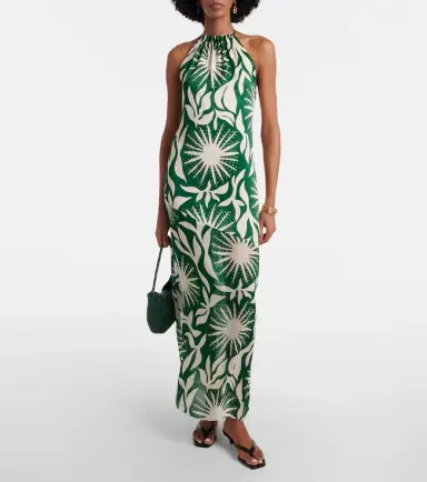 Cala de la Cruz Acasia beaded printed halterneck maxi dress | Thumbnail 2
