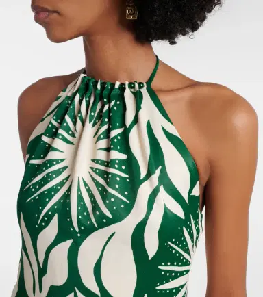 Cala de la Cruz Acasia beaded printed halterneck maxi dress | Thumbnail 4