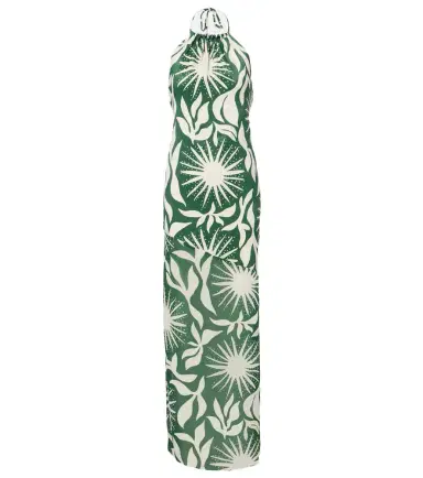 Cala de la Cruz Acasia beaded printed halterneck maxi dress | Thumbnail 1