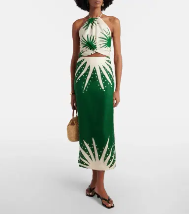 Cala de la Cruz Bruna printed linen midi skirt | Thumbnail 4