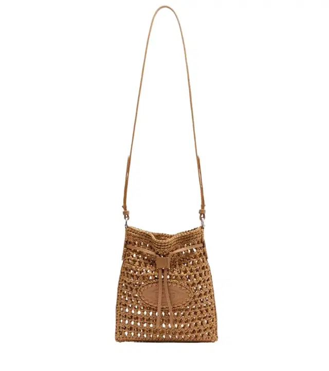 Tod's EBL Mini raffia-effect bucket bag