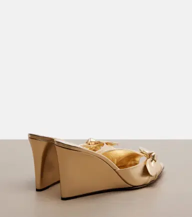 Jimmy Choo Livi metallic leather wedge mules | Thumbnail 2