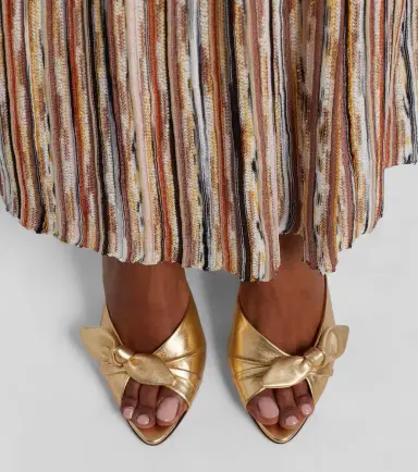 Jimmy Choo Livi metallic leather wedge mules | Thumbnail 6