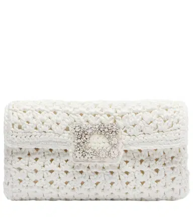 Roger Vivier Jeu De Fille embellished crochet clutch | Thumbnail 1 Roger Vivier Jeu De Fille embellished crochet clutch | Thumbnail 1