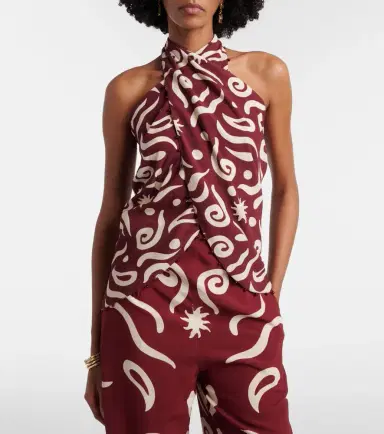 Cala de la Cruz Zauma beaded printed top | Thumbnail 3