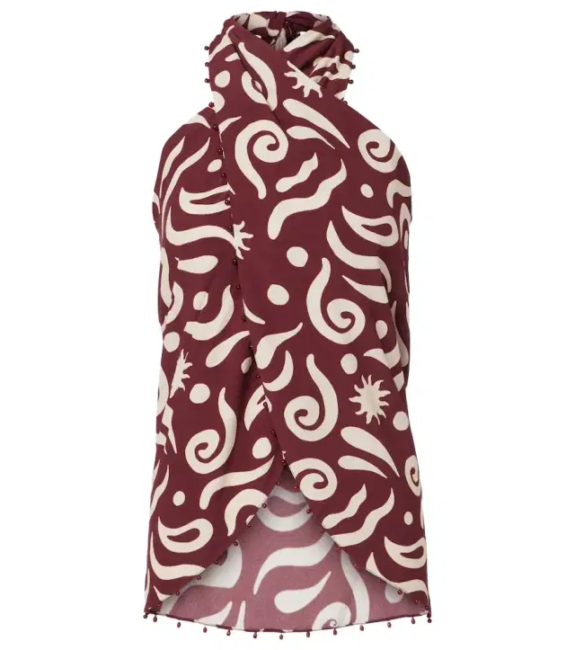Zauma beaded printed top