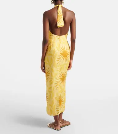 Cala de la Cruz Orly printed cutout linen midi dress | Thumbnail 2 Cala de la Cruz Orly printed cutout linen midi dress | Thumbnail 2