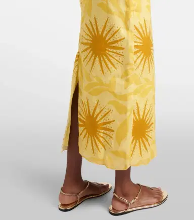 Cala de la Cruz Orly printed cutout linen midi dress | Thumbnail 4 Cala de la Cruz Orly printed cutout linen midi dress | Thumbnail 4