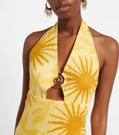Cala de la Cruz Orly printed cutout linen midi dress | Thumbnail 5 Cala de la Cruz Orly printed cutout linen midi dress | Thumbnail 5