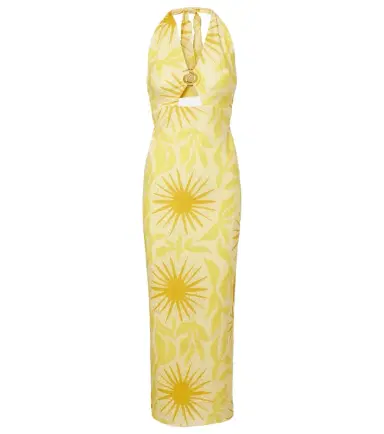 Cala de la Cruz Orly printed cutout linen midi dress | Thumbnail 1 Cala de la Cruz Orly printed cutout linen midi dress | Thumbnail 1
