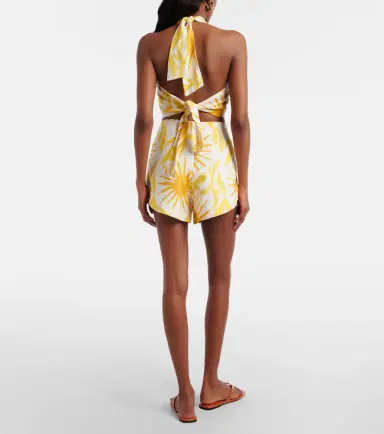 Cala de la Cruz Bahamas printed linen shorts | Thumbnail 2