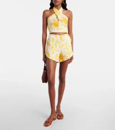 Cala de la Cruz Bahamas printed linen shorts | Thumbnail 4