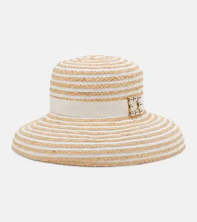 Roger Vivier Très Vivier striped raffia sun hat | Thumbnail 2