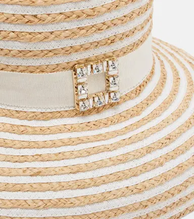 Roger Vivier Très Vivier striped raffia sun hat | Thumbnail 3