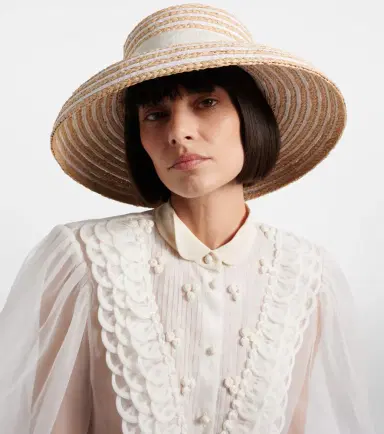 Roger Vivier Très Vivier striped raffia sun hat | Thumbnail 4