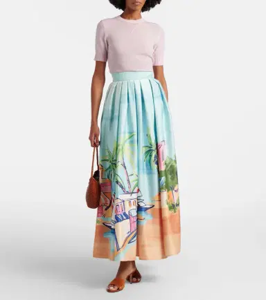 Leo Lin Printed satin maxi skirt | Thumbnail 3