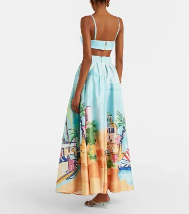 Leo Lin Printed satin maxi skirt | Thumbnail 6
