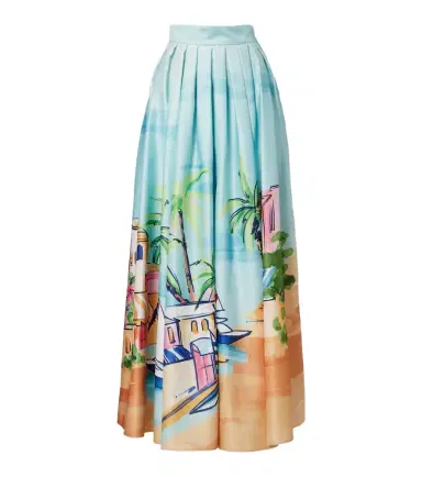 Leo Lin Printed satin maxi skirt | Thumbnail 1