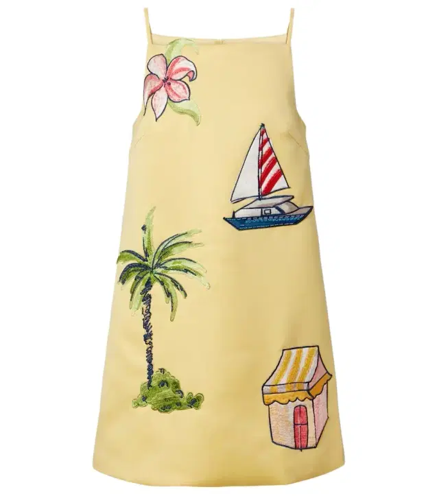 Leia beaded patch-appliqué minidress