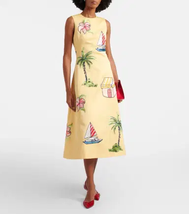 Leo Lin Beaded patch-appliqué midi dress | Thumbnail 5
