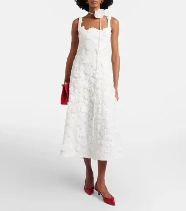 Leo Lin Embroidered lace midi dress | Thumbnail 6