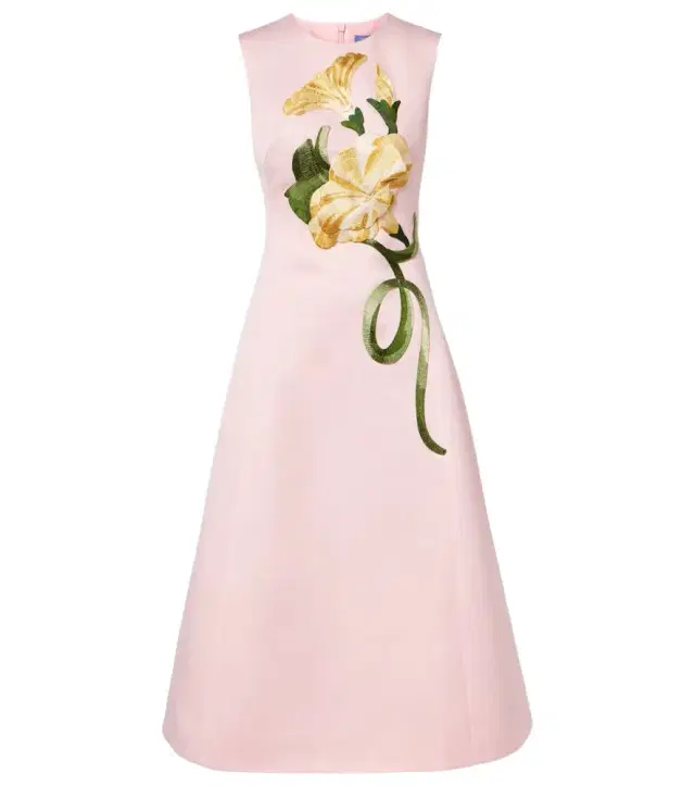 Floral-appliqué cocktail dress