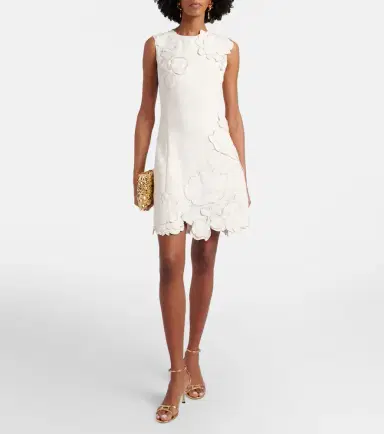 Leo Lin Floral-appliqué minidress | Thumbnail 4