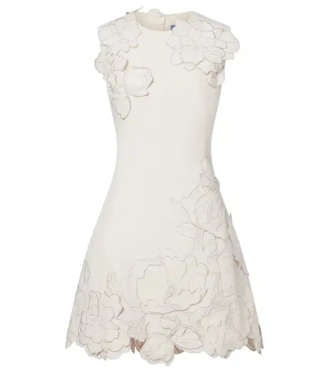 Floral-appliqué minidress