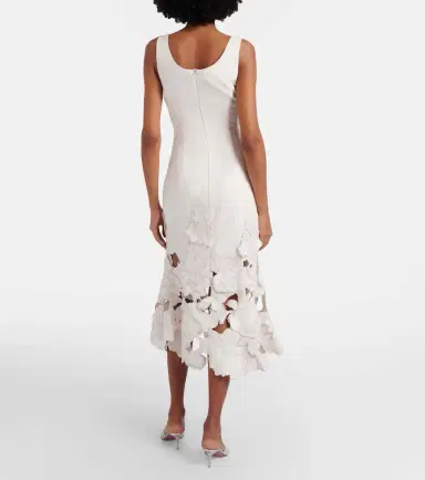 Leo Lin Floral-appliqué midi dress | Thumbnail 4