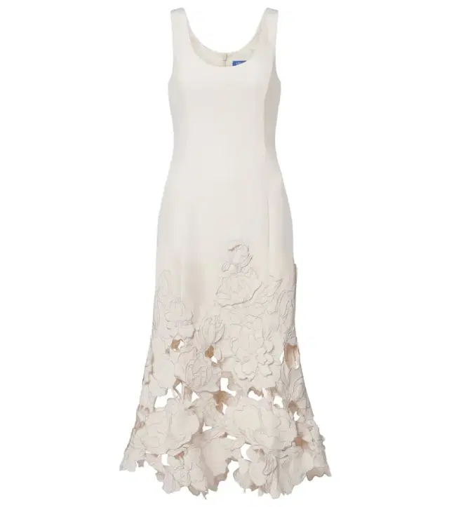 Floral-appliqué midi dress