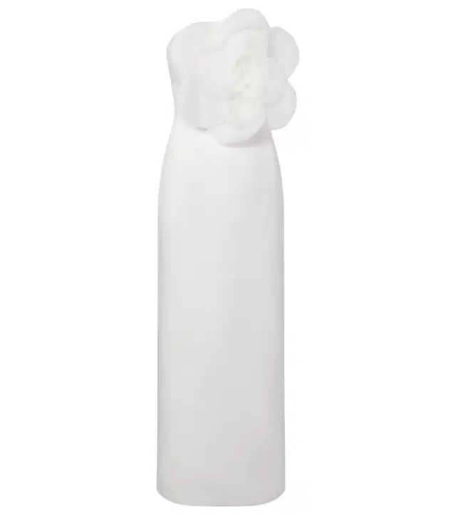 Floral-appliqué maxi dress