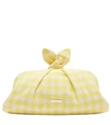 Aquazzura Bow Tie bow-detail checked clutch | Thumbnail 1 Aquazzura Bow Tie bow-detail checked clutch | Thumbnail 1