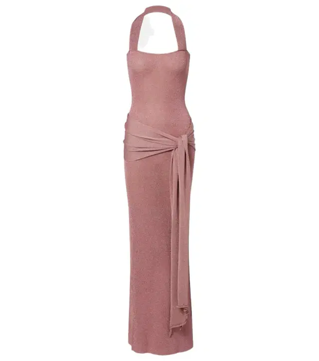 Aya Muse Knitted lamé maxi dress