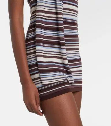 Aya Muse Knitted scarf-detail striped minidress | Thumbnail 6