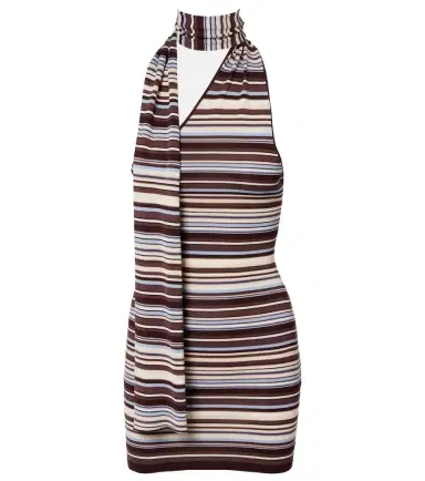Aya Muse Knitted scarf-detail striped minidress | Thumbnail 1