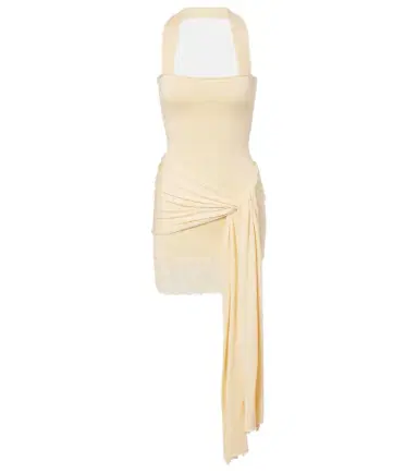 Aya Muse Lace-trimmed halterneck silk and cotton minidress | Thumbnail 1