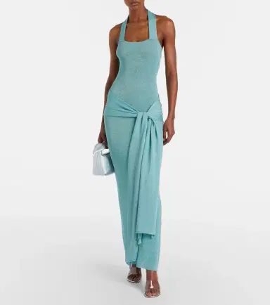 Aya Muse Knitted lamé maxi dress | Thumbnail 3