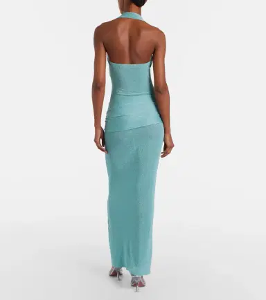 Aya Muse Knitted lamé maxi dress | Thumbnail 7