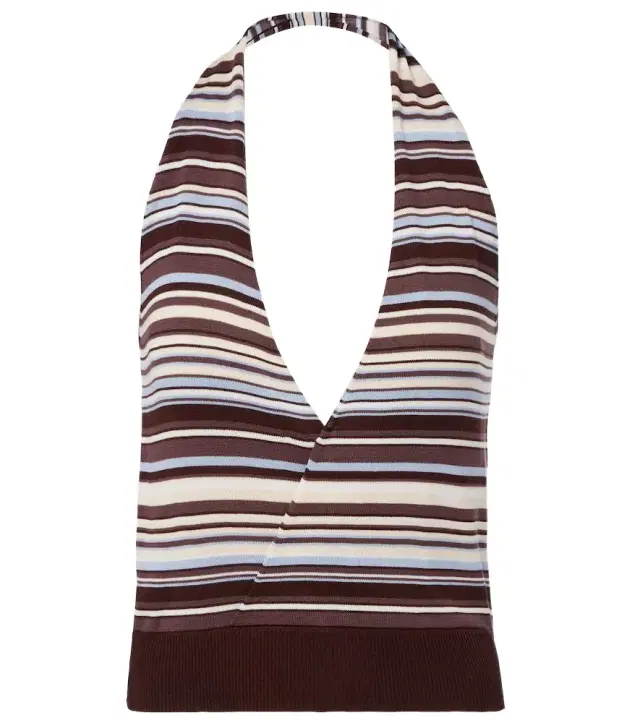 Knitted striped halterneck top