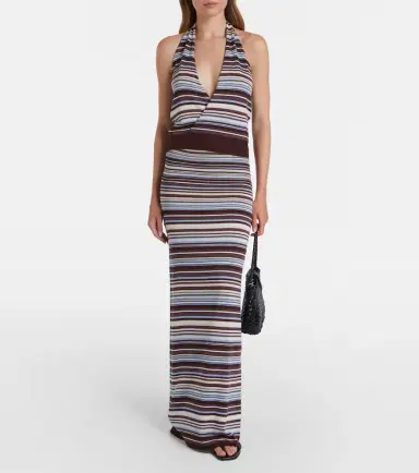 Aya Muse Knitted striped maxi skirt | Thumbnail 4