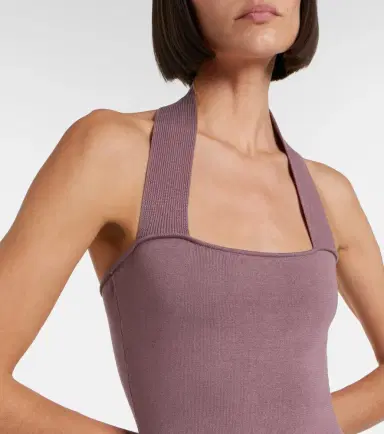 Aya Muse Lace-trimmed halterneck silk and cotton minidress | Thumbnail 4